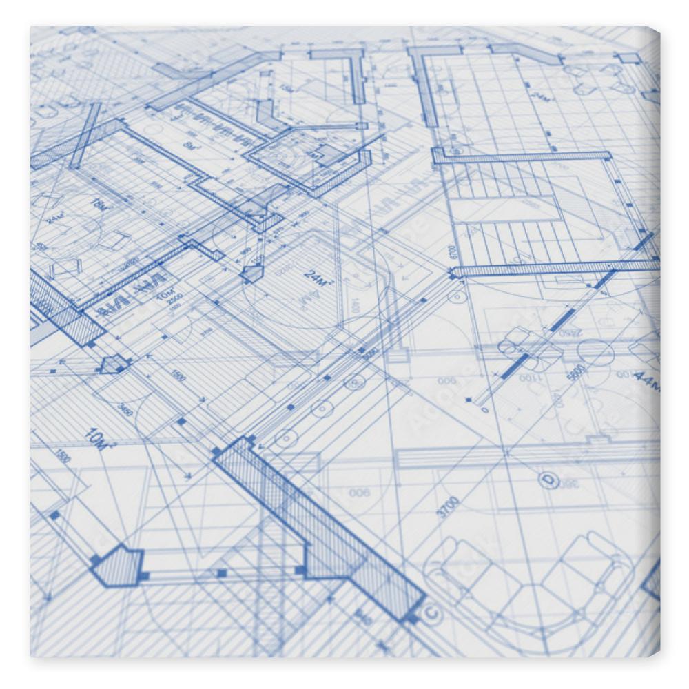 Obraz na płótnie Architecture design: blueprint