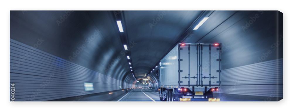 Obraz na płótnie Truck passing through tunnels