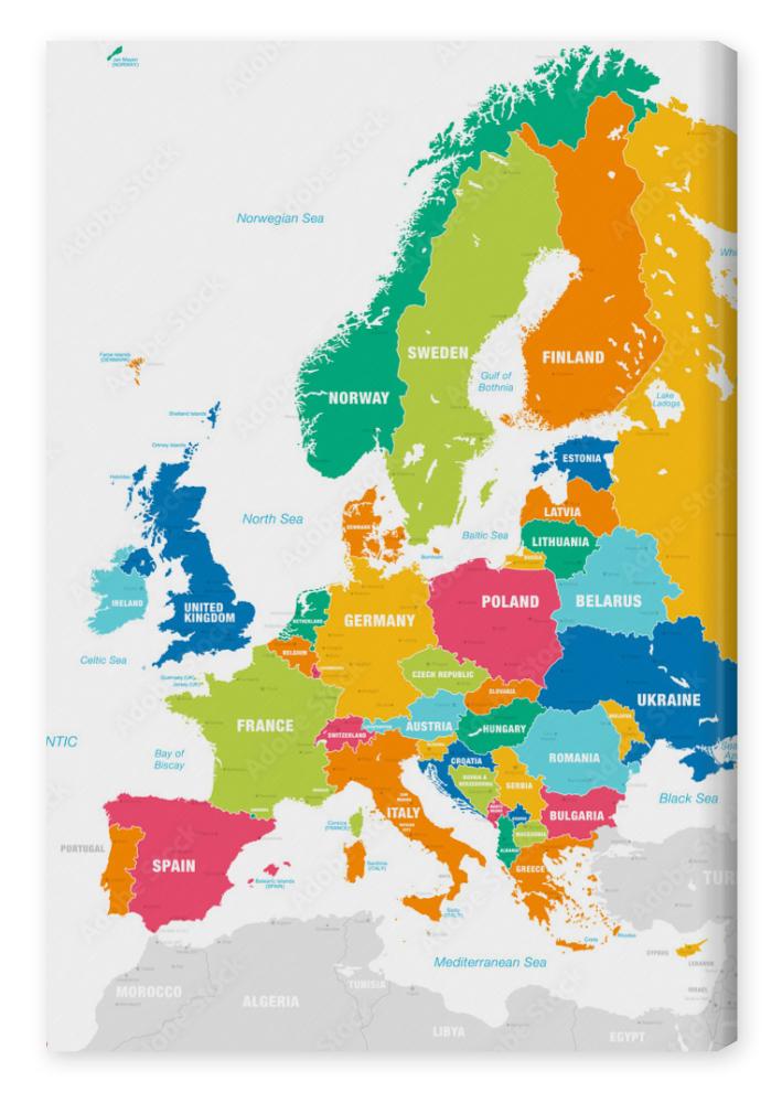 Obraz na płótnie Colorful Vector map of Europe