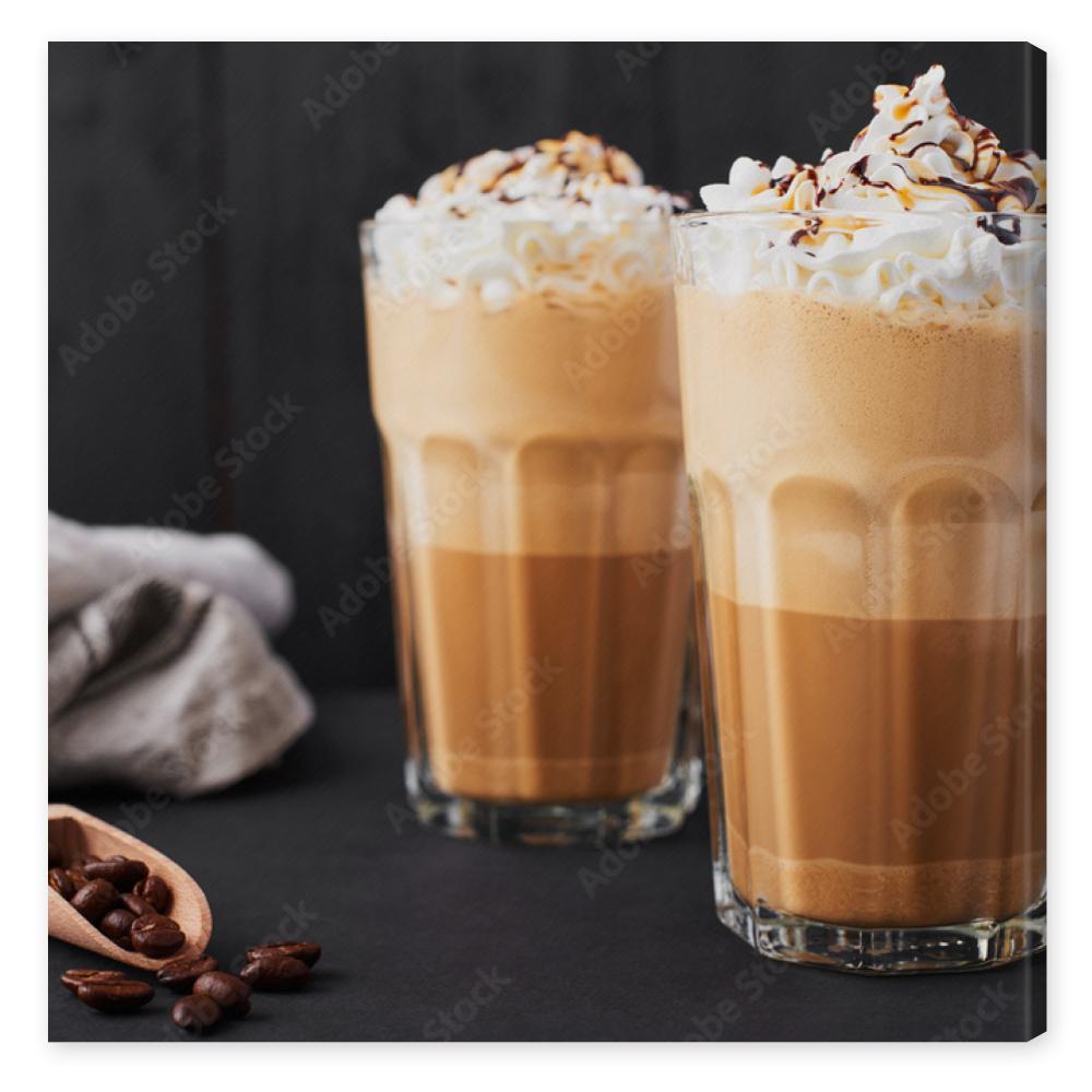 Obraz na płótnie Iced caramel latte coffee in a
