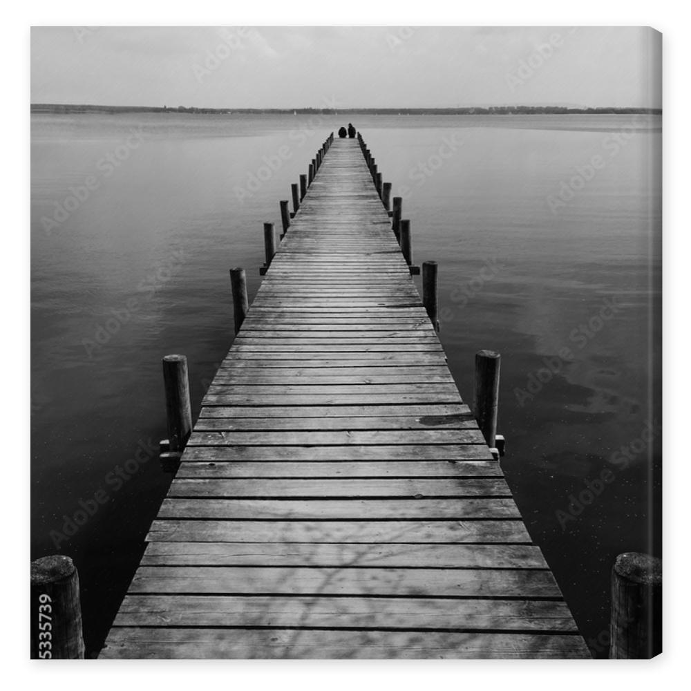 Obraz na płótnie Wooden pier at silence lake,