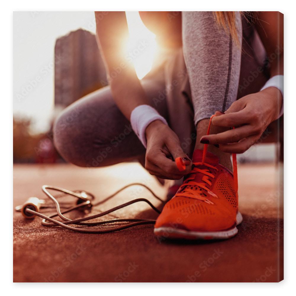 Obraz na płótnie Woman preparing for jogging
