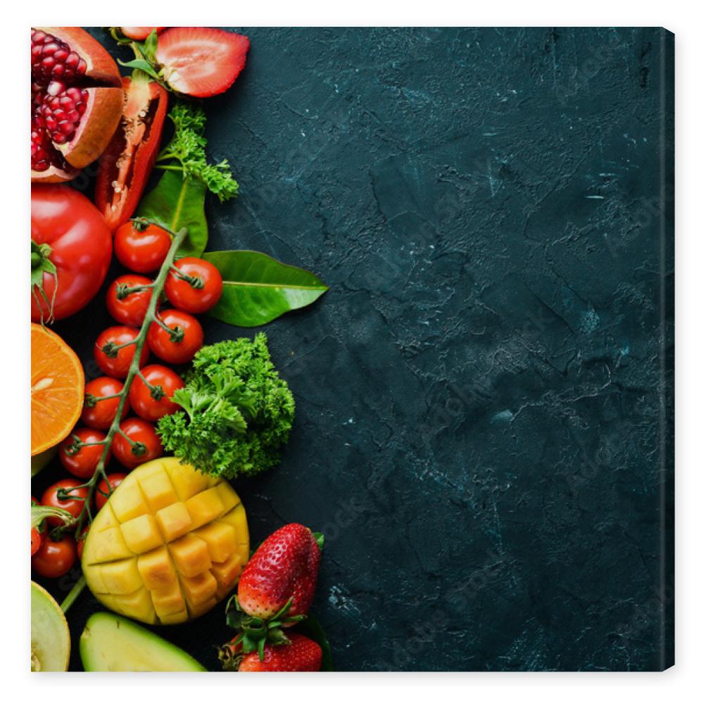 Obraz na płótnie Fresh fruits, vegetables and