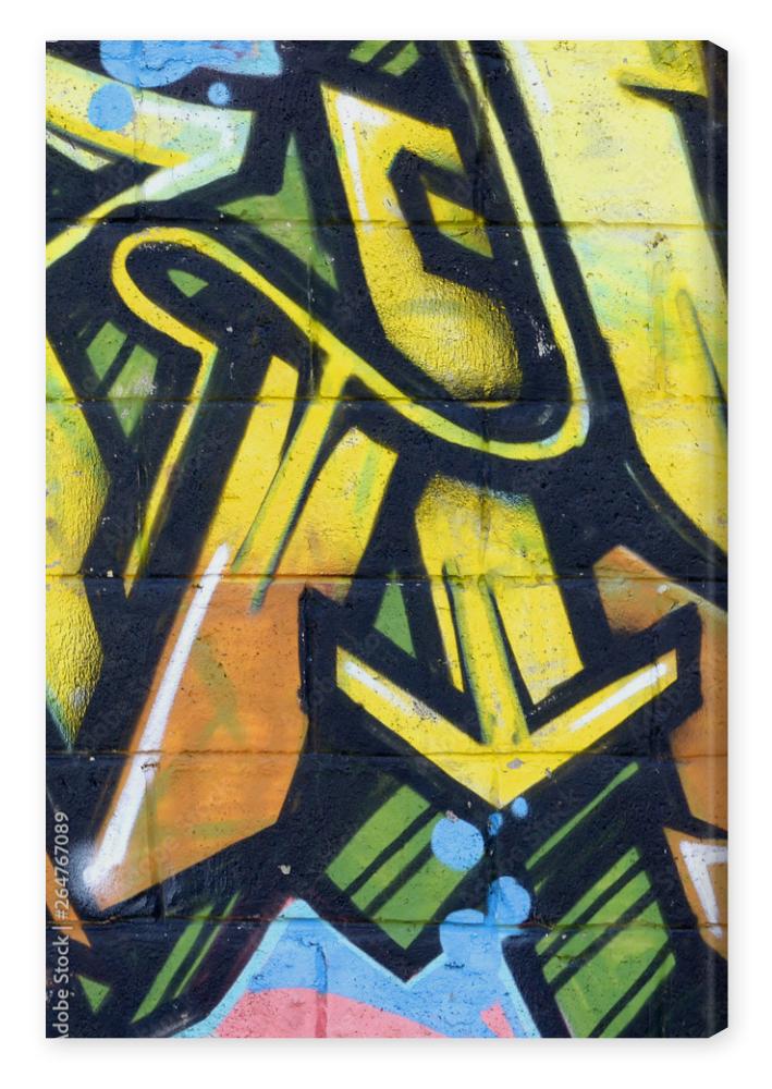 Obraz na płótnie Fragment of colored street art