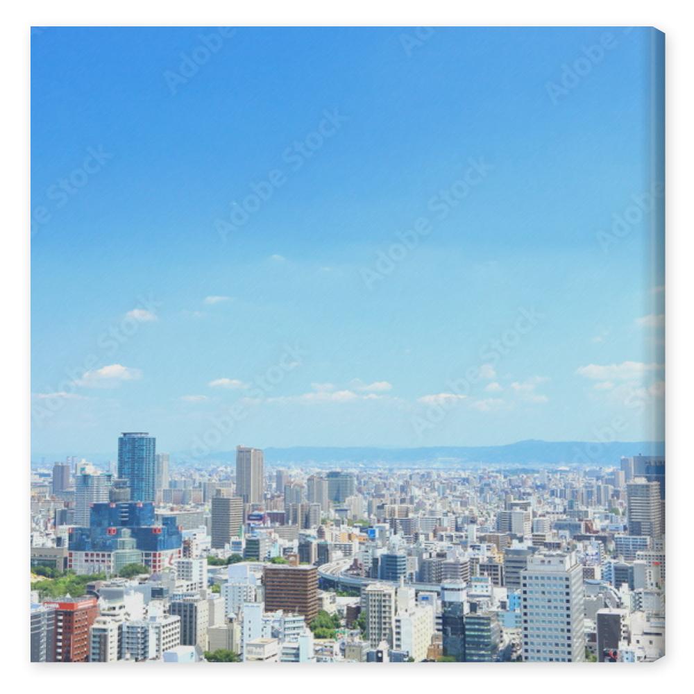Obraz na płótnie 日本・大阪の都市景観　街並み, 都会, 都市, 摩天楼,