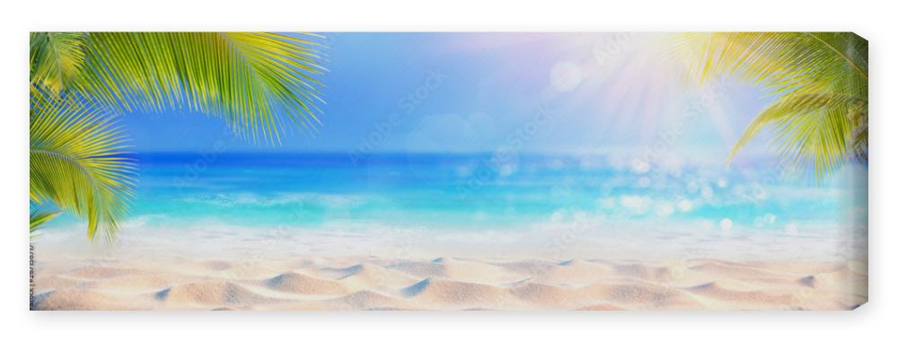 Obraz na płótnie Sunny Tropical Beach With Palm