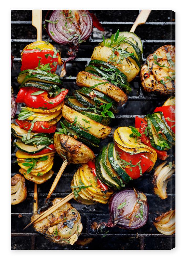 Obraz na płótnie Vegetarian skewers, grilled
