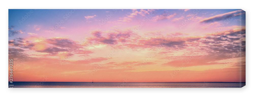 Obraz na płótnie Beautiful sunset over Lake
