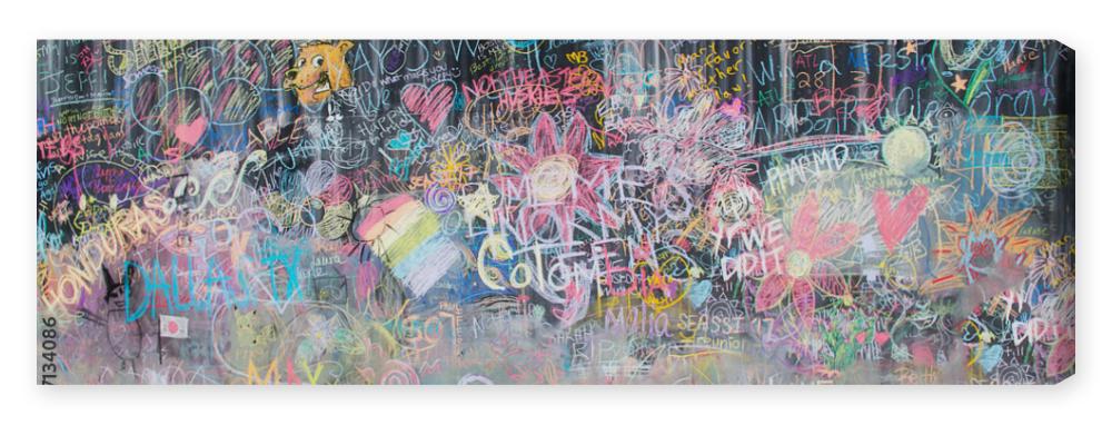 Obraz na płótnie graffiti on a black chalkboard