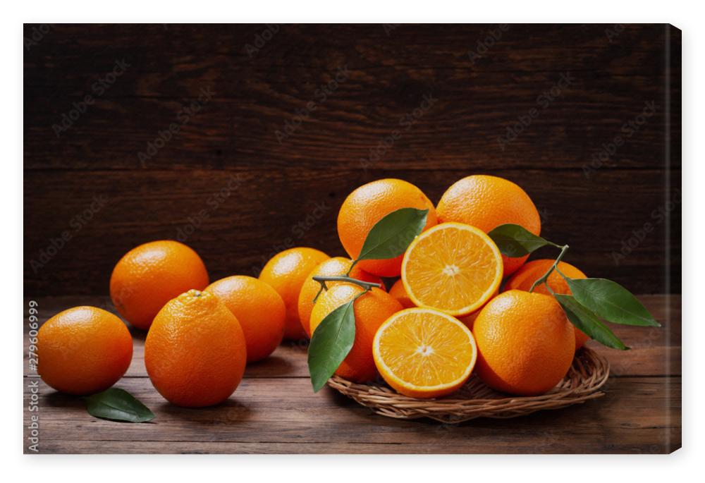Obraz na płótnie fresh orange fruits with