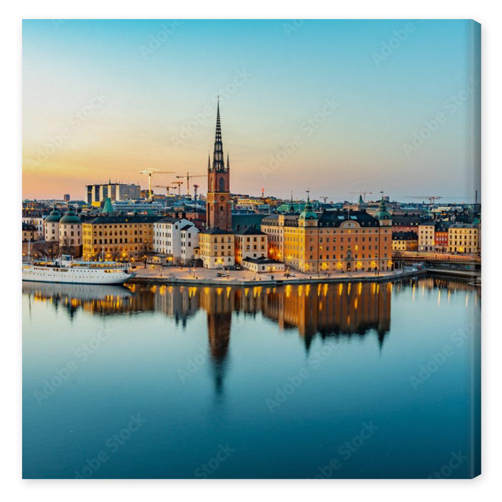 Obraz na płótnie Sunset view of Gamla stan in