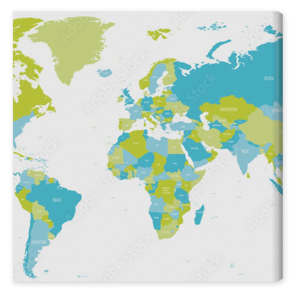 Obraz na płótnie Map of World in shades of