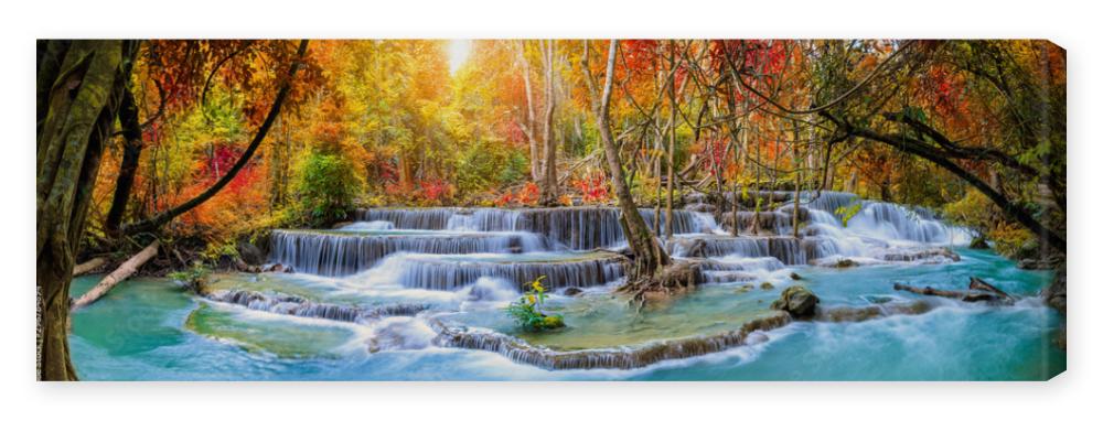 Obraz na płótnie Colorful majestic waterfall in