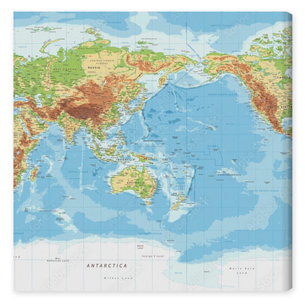 Obraz na płótnie World Map - Pacific View -