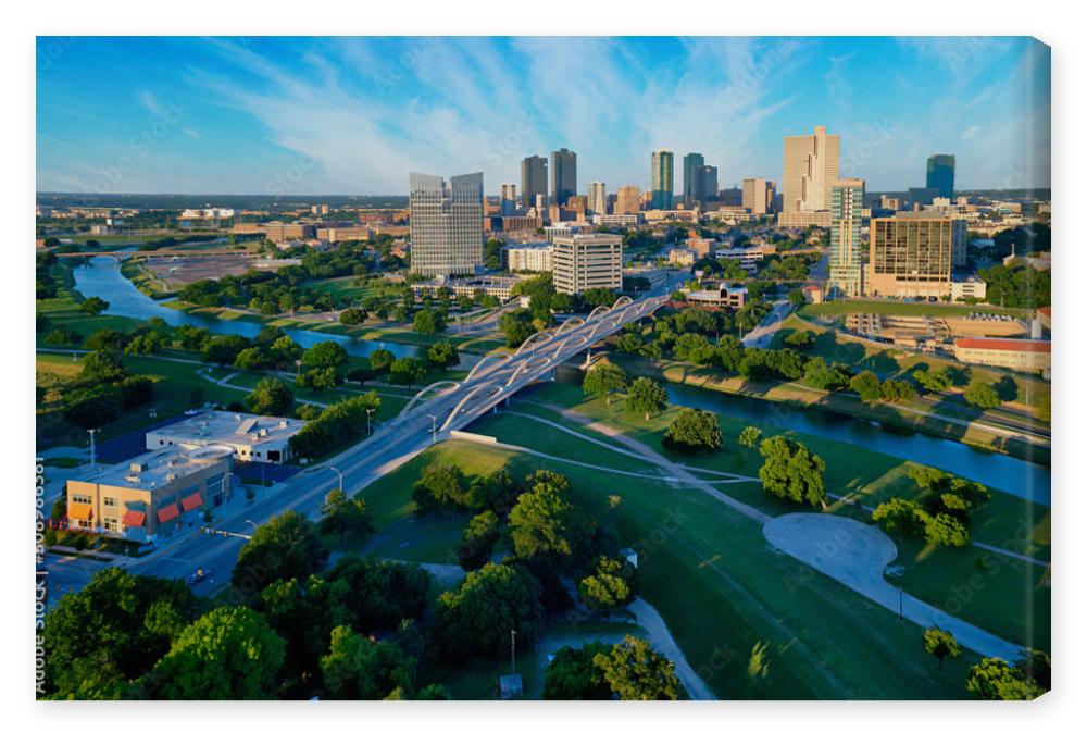 Obraz na płótnie Aerial of Downtown Fort Worth