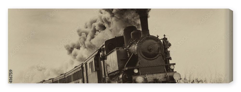 Obraz na płótnie Vintage steam train. Old photo