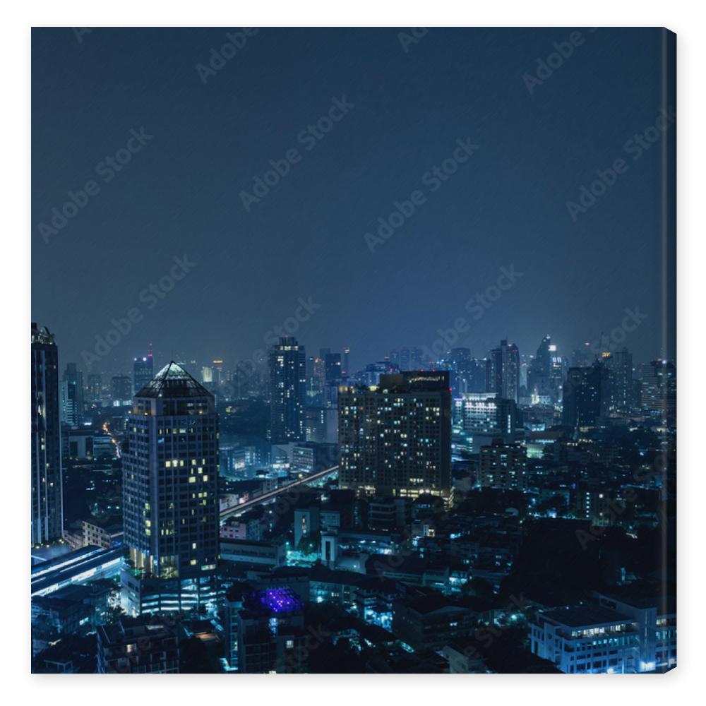Obraz na płótnie Modern Bangkok city at night