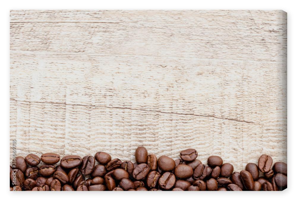 Obraz na płótnie Coffee on wooden background.