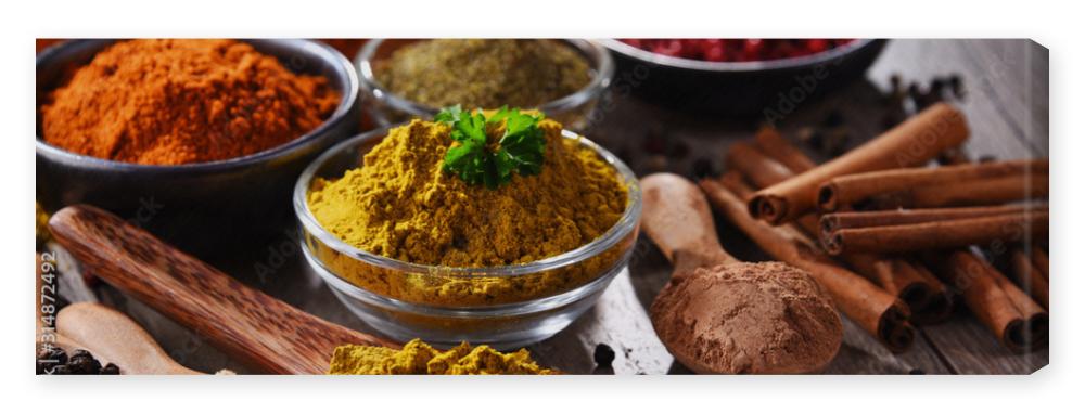 Obraz na płótnie Variety of spices on kitchen