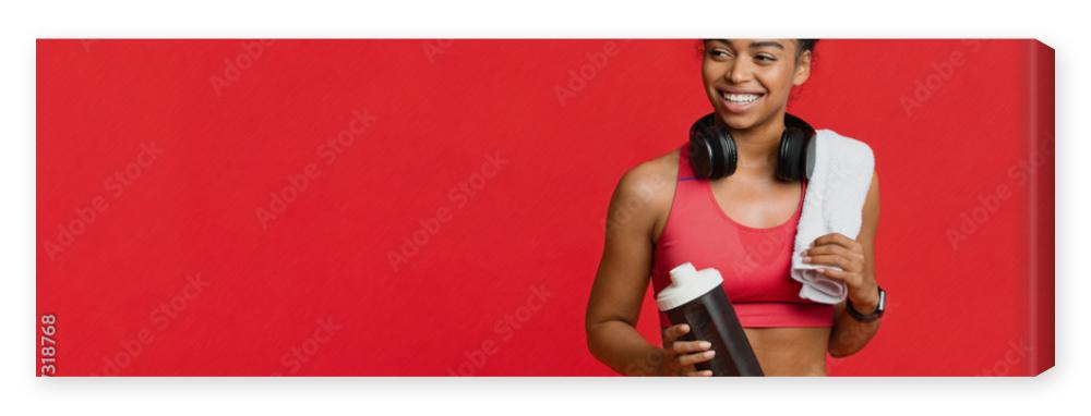 Obraz na płótnie Happy fitness afro girl