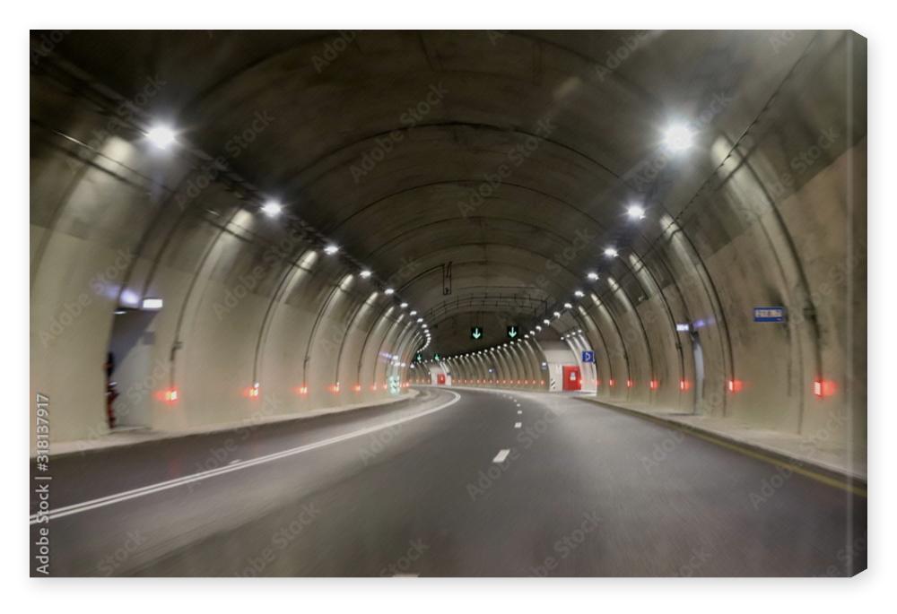 Obraz na płótnie car tunnel in the mountains in