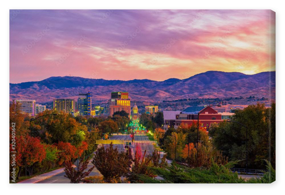 Obraz na płótnie Boise Idaho skyline morning