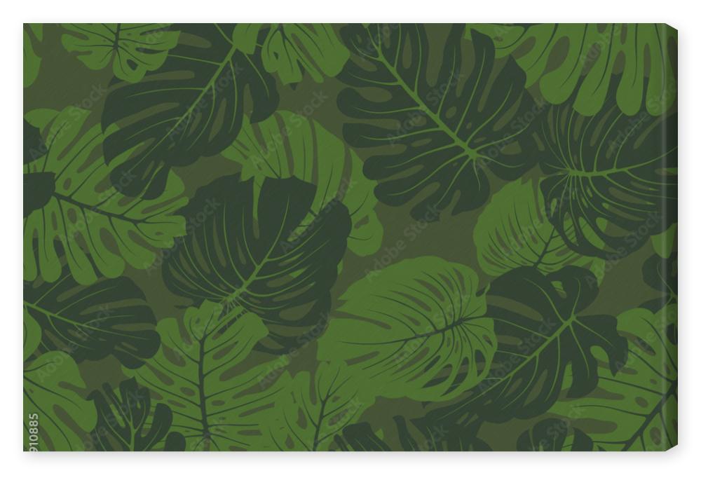 Obraz na płótnie Monstera camouflage seamless