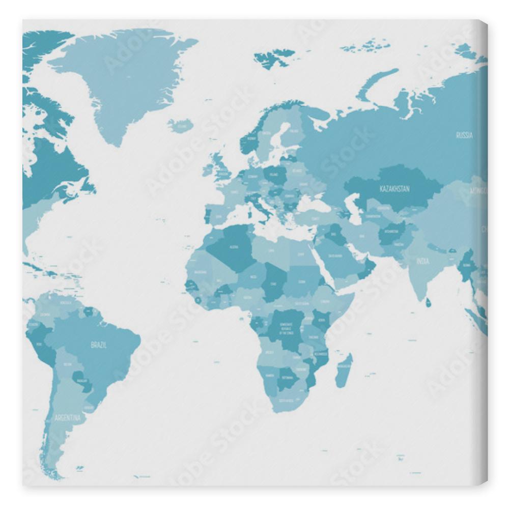 Obraz na płótnie Map of World in shades of