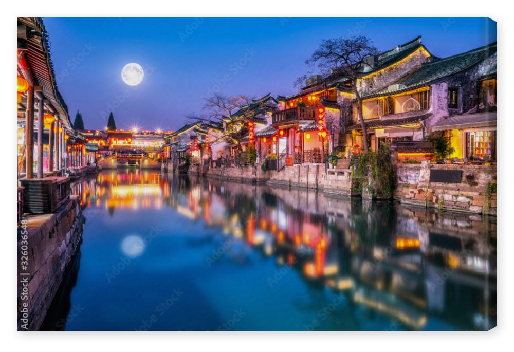 Obraz na płótnie Xitang ancient town rivers and