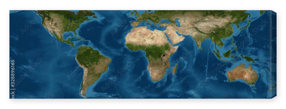 Obraz na płótnie Earth flat view from space.