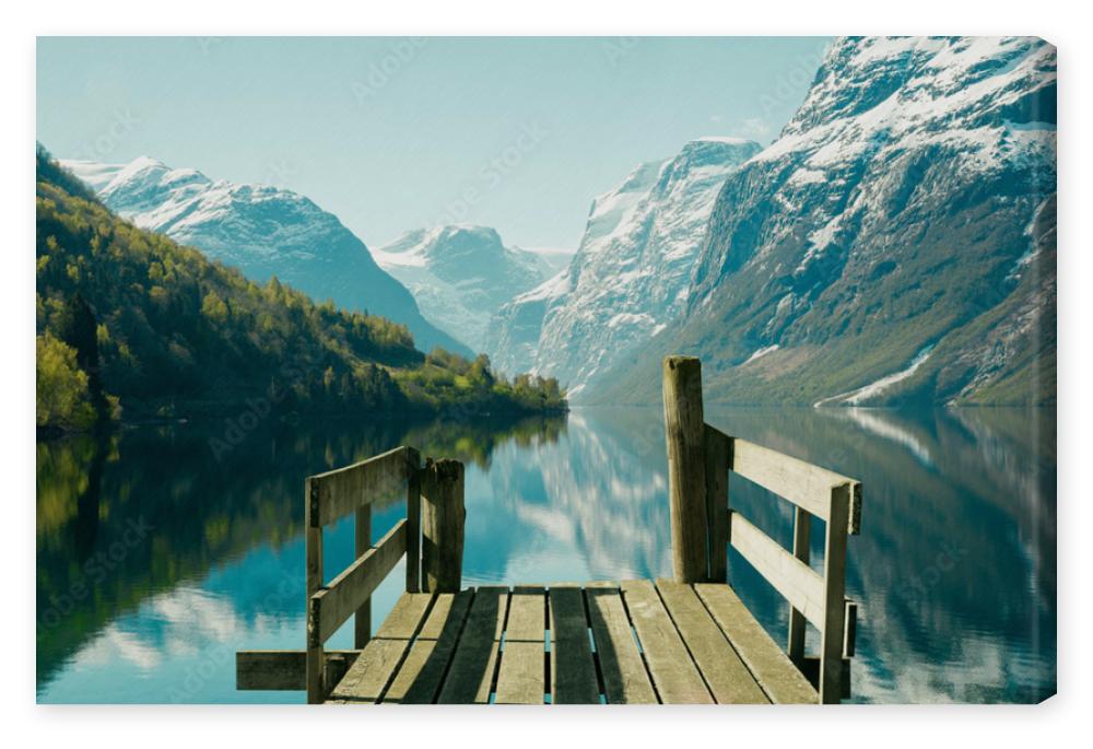 Obraz na płótnie Norwegian fjord landscape in