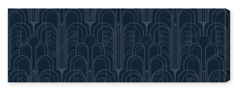 Obraz na płótnie Dark blue art deco geometric