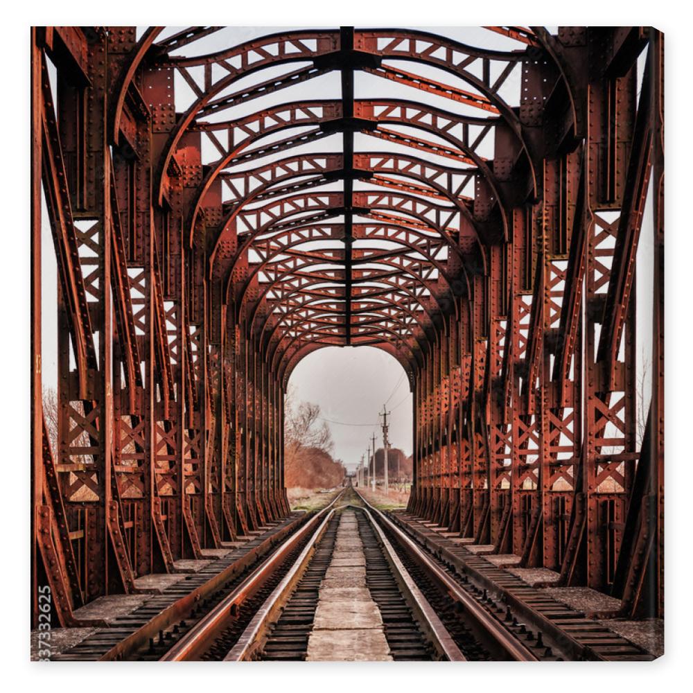Obraz na płótnie symmetry of the railway bridge