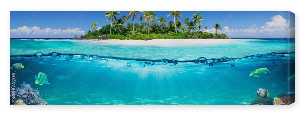 Obraz na płótnie Tropical Island And Coral Reef