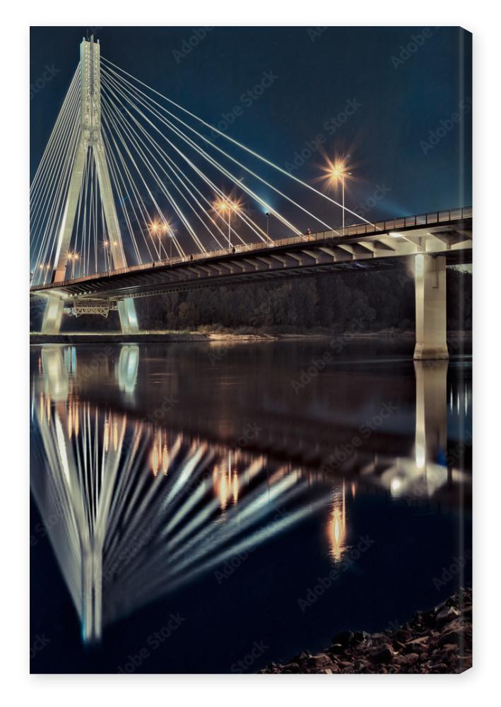 Obraz na płótnie Nocny widok nowego mostu