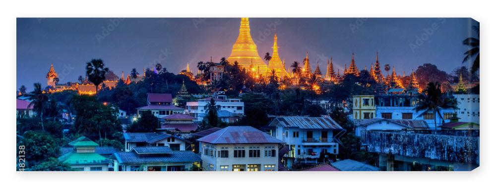 Obraz na płótnie Yangon at night