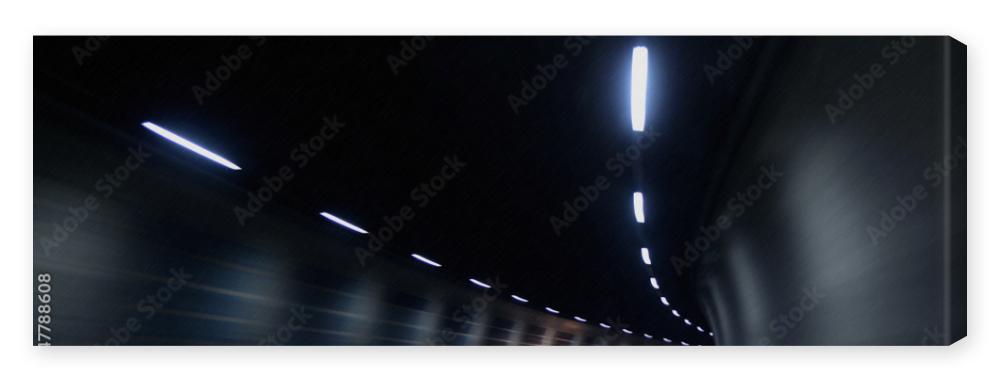 Obraz na płótnie fast motion in dark tunnel