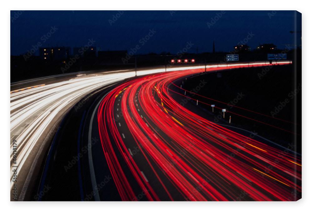 Obraz na płótnie Autos auf Autobahn bei Nacht