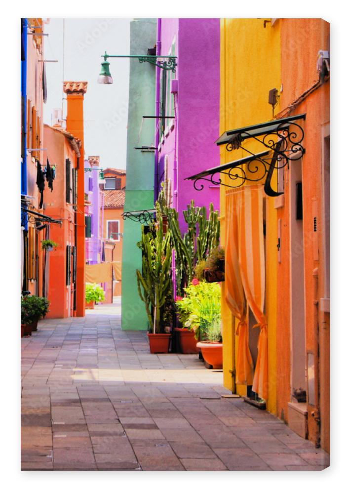 Obraz na płótnie Colorful street in Burano,