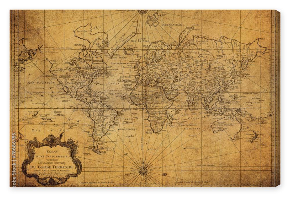 Obraz na płótnie vintage map of the world 1778