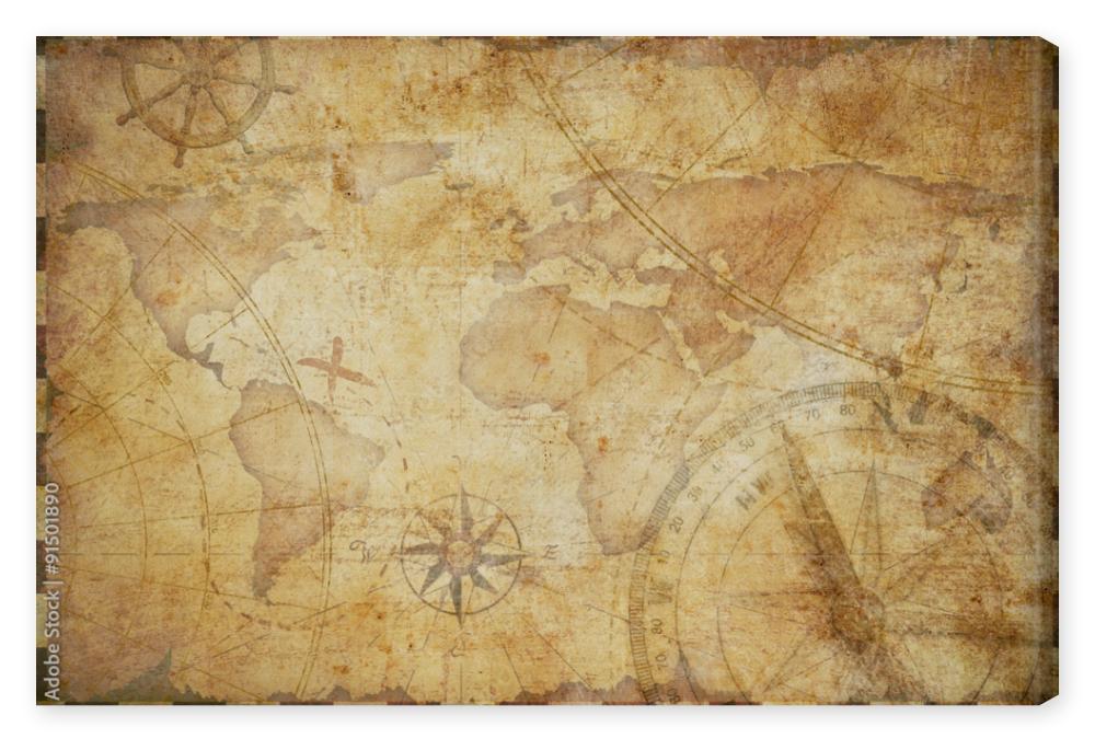 Obraz na płótnie old nautical treasure map