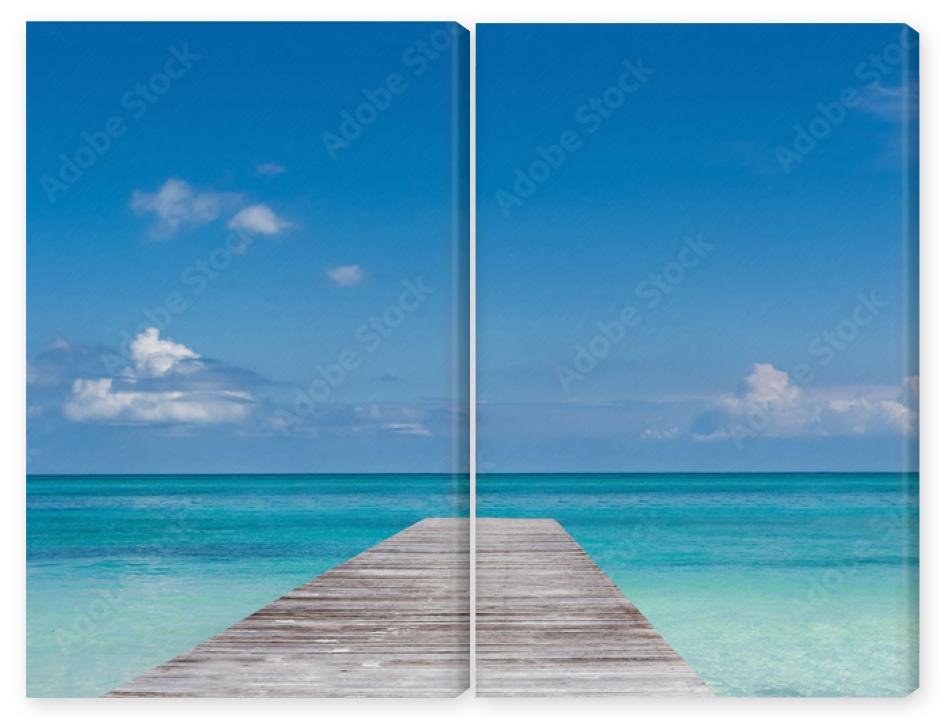 Obraz Dyptyk Wooden pier on tropical beach