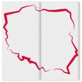 Obraz Dyptyk Mapa Polski 