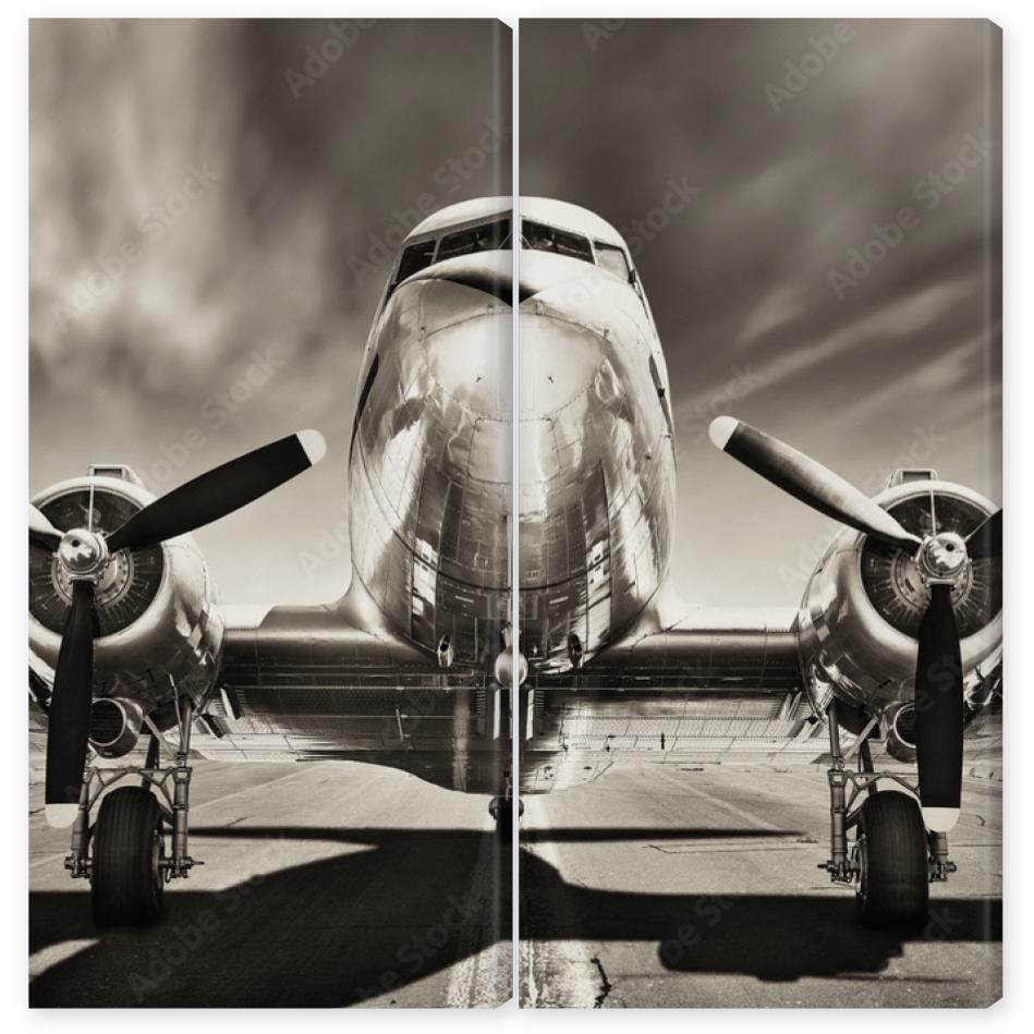 Obraz Dyptyk vintage airplane