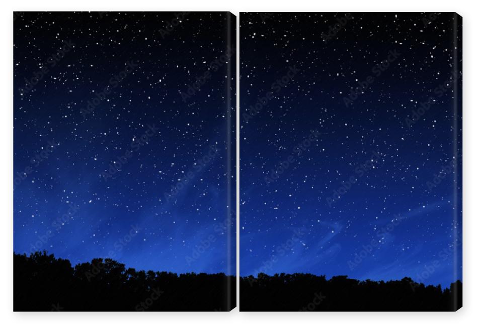 Obraz Dyptyk Deep night sky with many stars