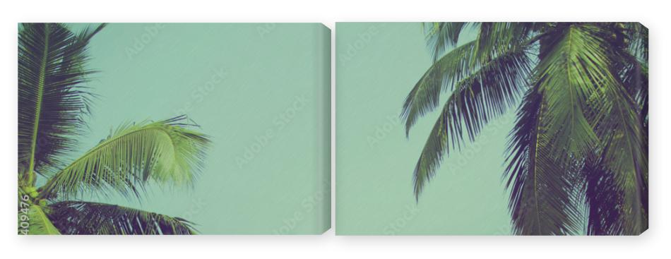 Obraz Dyptyk Coconut palm trees at tropical