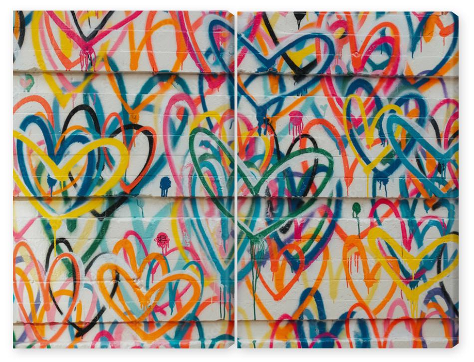 Obraz Dyptyk Bright graffiti on the wall