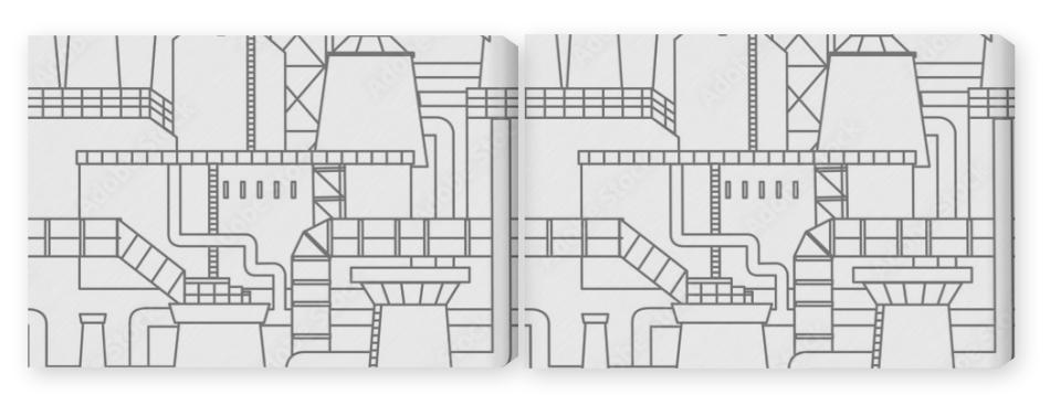 Obraz Dyptyk Industrial city pattern