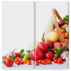 Obraz Dyptyk Fresh vegetables and fruits