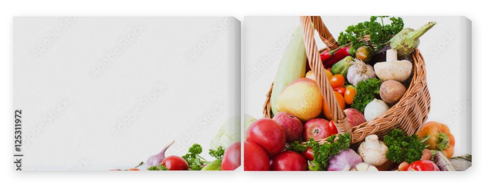 Obraz Dyptyk Fresh vegetables and fruits